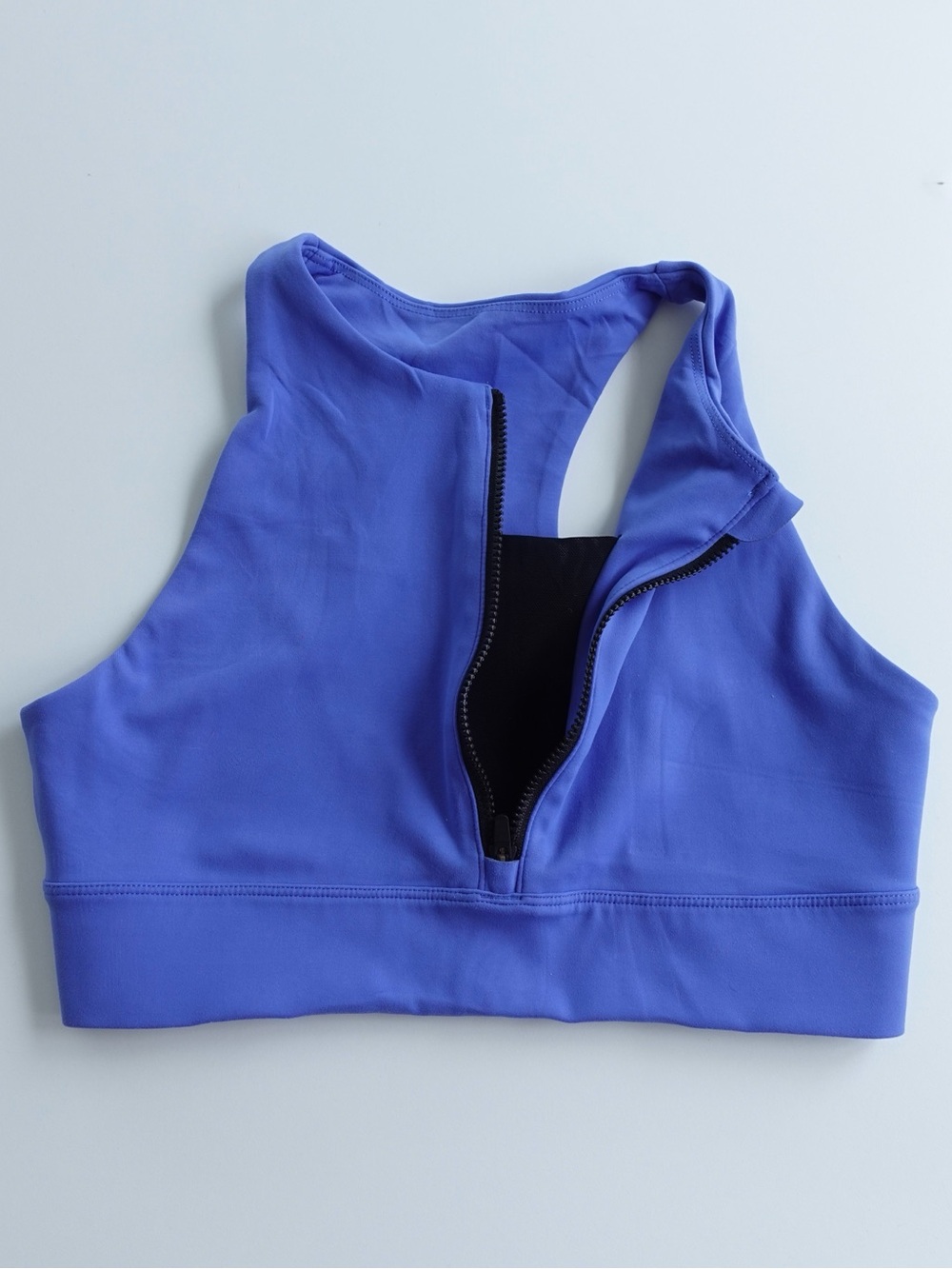 Peloton Precise & Charged High Neck Zip Sports Bra Periwinkle Blue | Small - Picture 3 of 5
